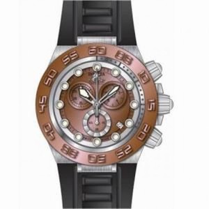 Invicta Subaqua Chronograph Rose Gold Dial Black Polyurethane Watch 15576