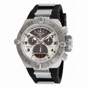 Invicta Subaqua Chronograph Silver Dial Black Polyurethane Men's Watch 16308