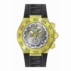 Invicta Subaqua Chronograph Silver Dial Black Polyurethane Watch 15579