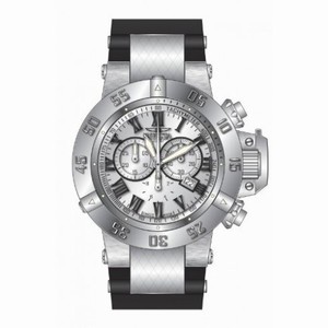 Invicta Subaqua Chronograph Silver Dial Black Silicone Men's Watch 16877