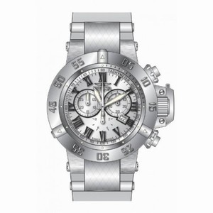 Invicta Subaqua Chronograph Silver Dial White Polyurethane Pens Watch 16876