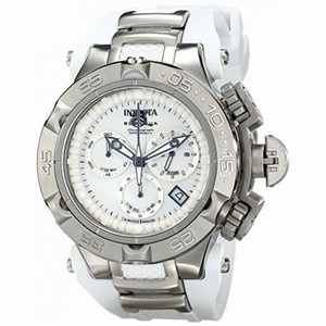 Invicta Subaqua Chronograph White Mother of Pearl Dial White Polyurethane Ladies Watch 17231