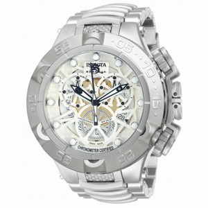 Invicta Subaqua Chronograph White Skeleton Dial Stainless Steel Men's Watch 12904