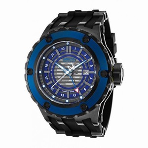 Invicta Subaqua GMT Blue and Gunmetal Dial Black Silicone Rubber Men's Watch 16818