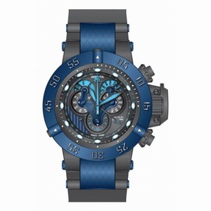 Invicta Subaqua Mechanical Chronograph Gunmetal Dial Grey Polyurethane Blue Ion-plated Men's Watch 18524