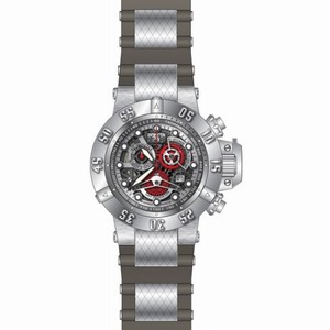 Invicta Subaqua Chronograph Silver Dial Grey Polyurethane Stainless Steel Men's Watch 18525