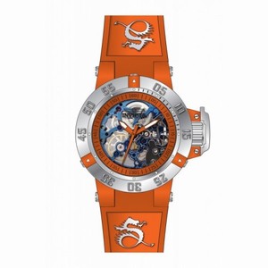 Invicta Subaqua Mechanical Orange Skeleton Orange Silicone Ladies Watch 17136