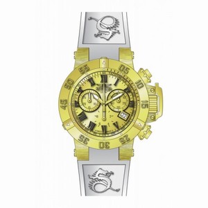 Invicta Subaqua Multi-function Gold Dial White Silicone Men's Watch 16880