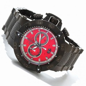 Invicta Subaqua Noma III Swiss Chronograph Red Dial Black PVD Men's Watch 10195