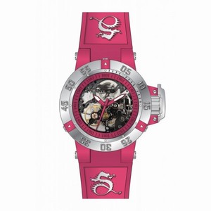Invicta Subaqua Pink Skeleton Pink Silicone Ladies Watch 17128