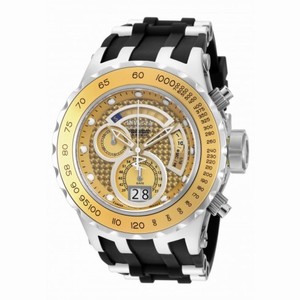 Invicta Subaqua Reserve Chronograph Gold Dial Black Polyurethane Men's Watch 18551