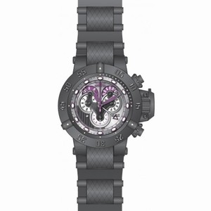 Invicta Subaqua Reserve Mechanical Chronograph Silver Dial Grey Polyurethane Gunmetal Ion-plated Men's Watch 18523