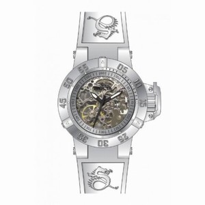 Invicta Subaqua Silver Skeleton Dial White Silicone Ladies Watch 16869