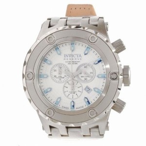 Invicta Subaqua White Dial Stainless Steel Leather Men's Chronograph Watch 10162