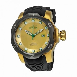Invicta Venom Automatic Gold Dial Black Silicone Men's Watch 19315