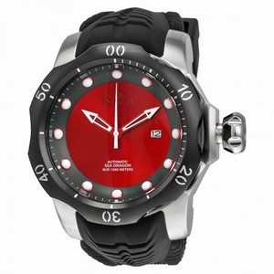 Invicta Venom Automatic Red and Grey Dial Black Silicone Strap Men's Watch 19309