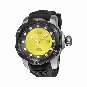 Invicta Venom Automatic Yellow and Grey Dial Black Silicone Strap Men's Watch 19310