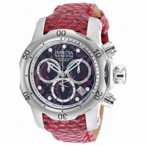Invicta Venom  Chronograph Black and Red Dial Red Leather Ladies Watch 18309