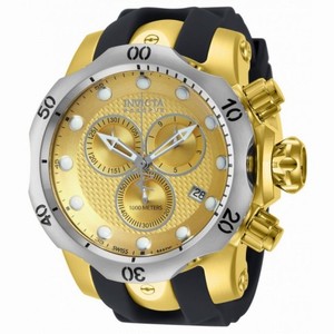 Invicta Venom Champagne Dial Black Polyurethane Gold Ion-plated Men's Watch 16151