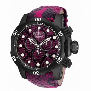 Invicta Venom Chronograph Black and Pink Dial Black and Pink Leather Men's Watch 19003
