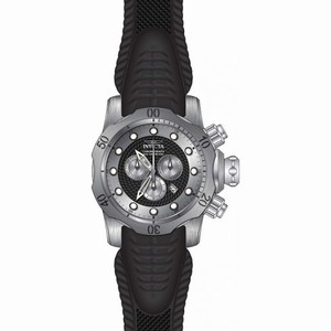 Invicta Venom  Chronograph Black and Silver Dial Black Silicone Men's Watch 20439