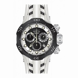 Invicta Venom Chronograph Black and White Dial White Silicone Men's Watch 16989