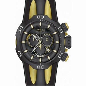 Invicta Venom Chronograph Black Carbon Fiber Dial Black Polyurethane Strap Men's Watch 13917