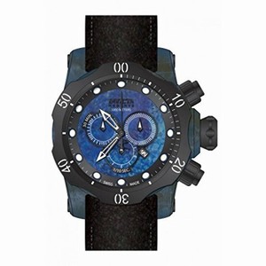 Invicta Venom Chronograph Black Dial Black Leather Men's Watch 16000