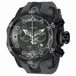 Invicta Venom Chronograph Black Dial Black Polyurethane Men's Watch 11973