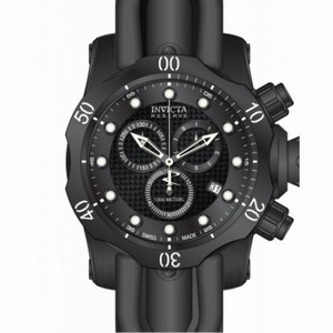 Invicta Venom Chronograph Black Dial Black Polyurethane Men's Watch 80579