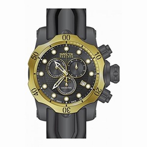 Invicta Venom Chronograph Black Dial Black Polyurethane Rubber Men's Watch 16154