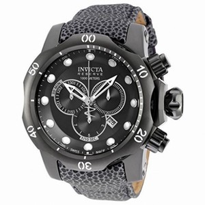 Invicta Venom Chronograph Black Dial Grey Leather Men's Watch 18304