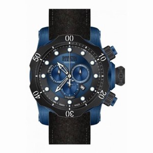 Invicta Venom Chronograph Blue Dial Black Leather Men's Watch 15988
