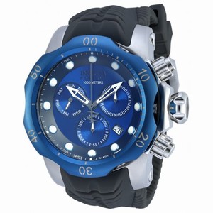 Invicta Venom Chronograph Blue Dial Black Silicone Men's Watch 19923