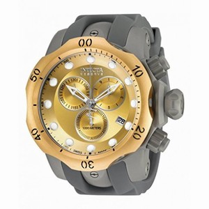 Invicta Venom Chronograph Champagne Dial Grey Silicone Men's Watch 16986