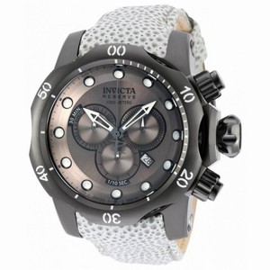 Invicta Venom Chronograph Charcoal Dial Charcoal Leather Men's Watch 18308