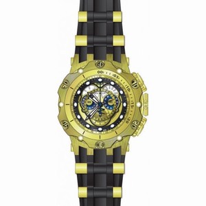 Invicta Venom Chronograph Gold and Black Dial Black Silicone Men's Watch 20424