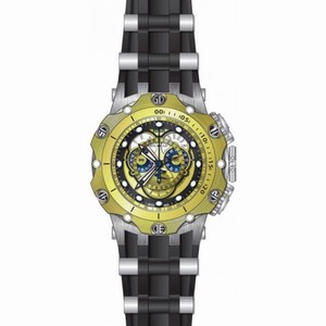 Invicta Venom Chronograph Gold and Black Dial Black Silicone Men's Watch 20428