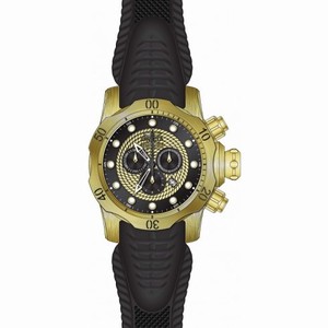 Invicta Venom Chronograph Gold and Black Dial Black Silicone Men's Watch 20443