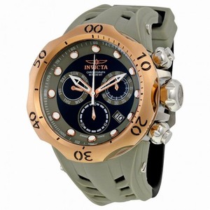 Invicta Venom Chronograph Grey and Blue Dial Grey and Black Silicone Swiss Quartz Men's Watch 16994