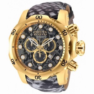 Invicta Venom Chronograph Grey Pattern Dial Grey Leather Men's Watch 18301