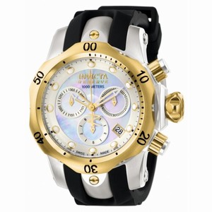 Invicta Venom Chronograph Mother Of Pearl Dial Black Polyurethane Band Ladies Watch 0954