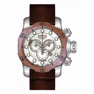 Invicta Venom Chronograph Mother of Pearl Dial Brown Leather Men's Watch 80694