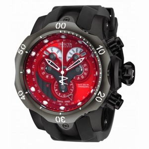 Invicta Venom Chronograph Red Dial Black Polyurethane Men's Watch 18537