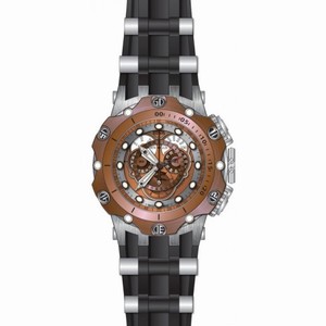 Invicta Venom Chronograph Rose Gold and Silver Dial Black Silicone Men's Watch 20426