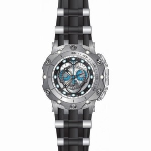Invicta Venom Chronograph Silver and Black Dial Black Silicone Men's Watch 20423