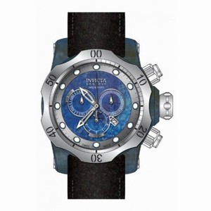 Invicta Venom Chronograph Titanium Dial Black Leather Men's Watch 15997