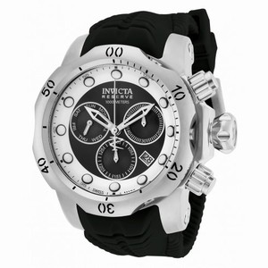 Invicta Venom Chronograph White and Black Dial Black Silicone Men's Watch 19913