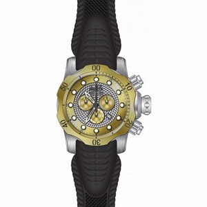 Invicta Venom  Chronograph Yellow Gold and Silver Dial Black Silicone Men's Watch 20441