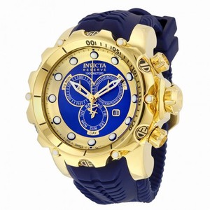 Invicta Venom Chronopgraph Blue and Gold Dial Blue Silicone Men's Watch 20402